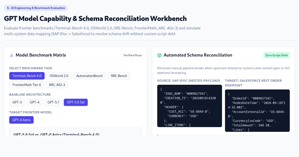 GPT Model Capability & Schema Reconciliation Workbench preview