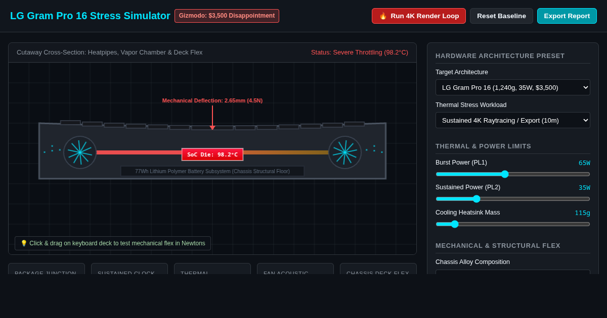 LG Gram Pro 16 Stress & Thermal Tradeoff Simulator preview