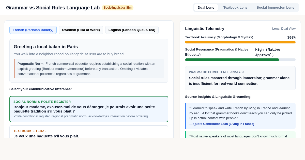 Grammar vs Social Rules Language Lab preview