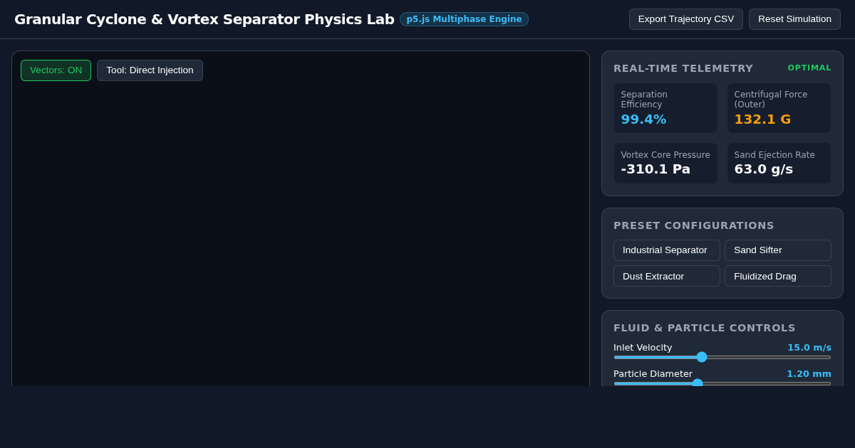 Granular Cyclone & Vortex Separator Physics Lab preview