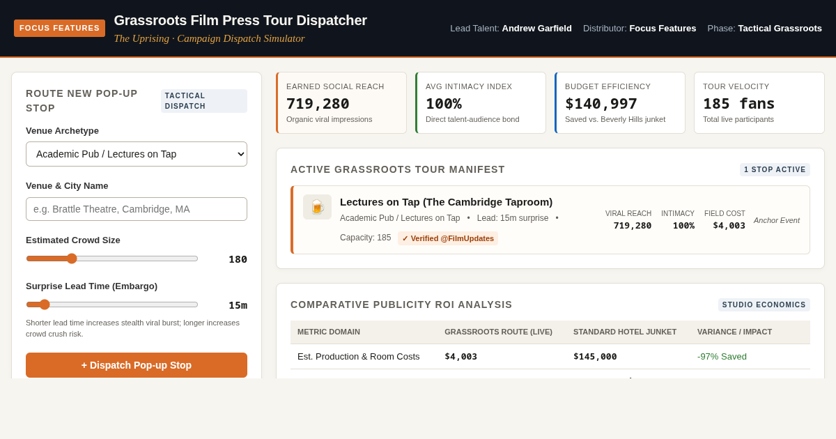 The Uprising: Grassroots Film Press Tour Dispatcher | Focus Features Campaign Tracker preview