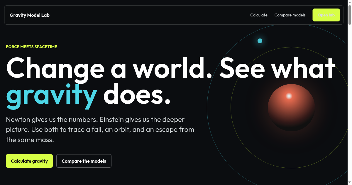Gravity Model Lab | Newton to Einstein preview