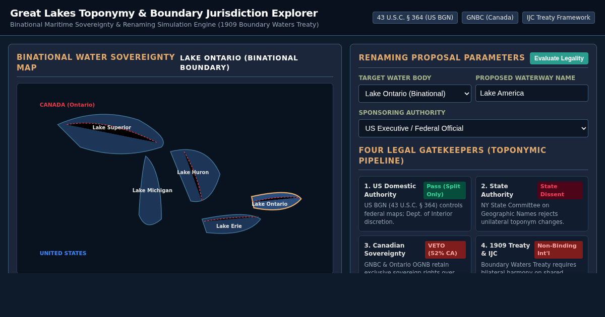 Great Lakes Toponymy & Boundary Jurisdiction Explorer preview
