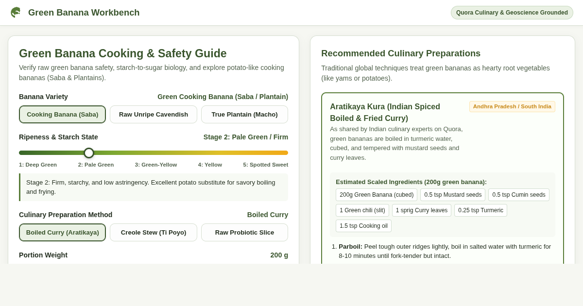 Green Banana Culinary Workbench & Safety Guide preview