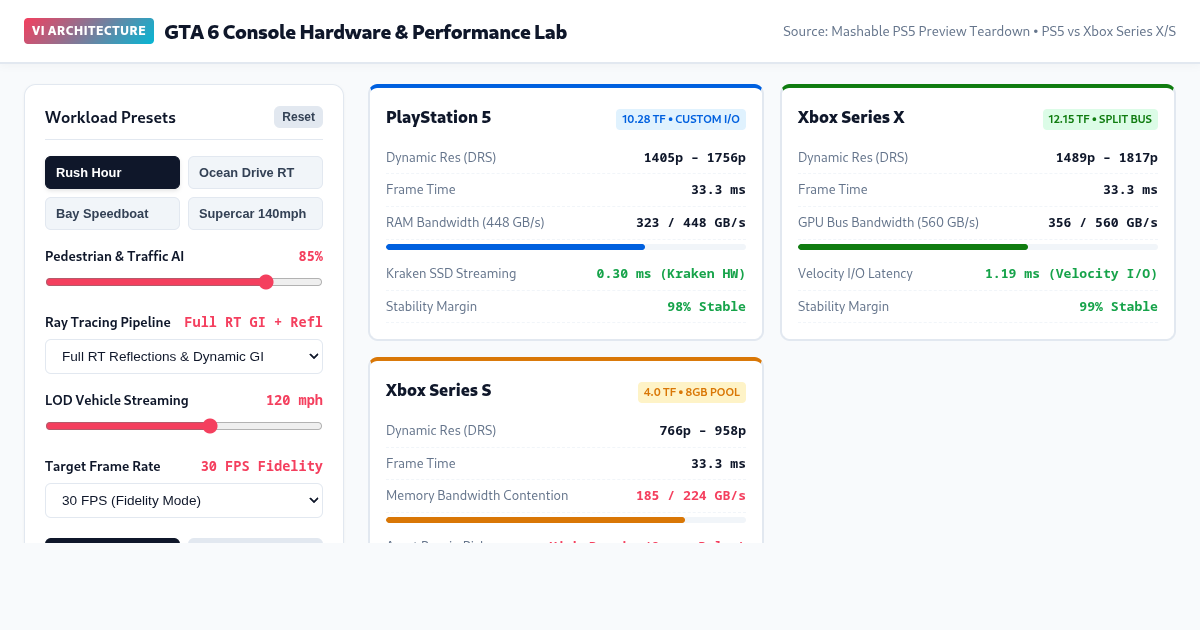 GTA 6 Console Architecture & Performance Lab (PS5 vs Xbox Series X/S) preview