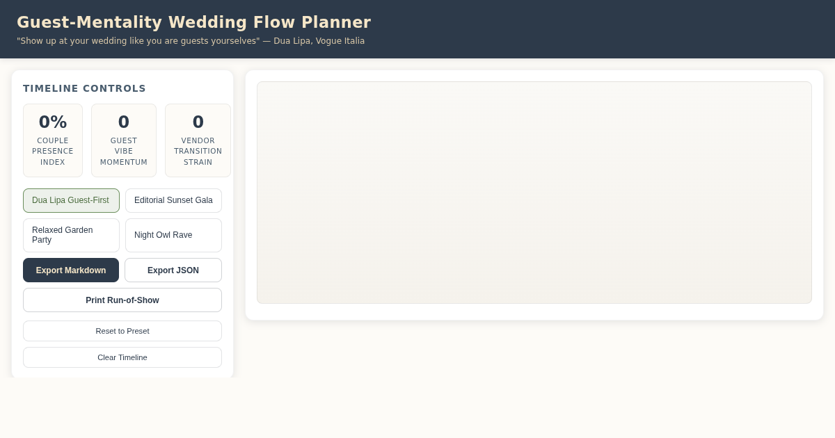 Guest-Mentality Wedding Flow Planner preview