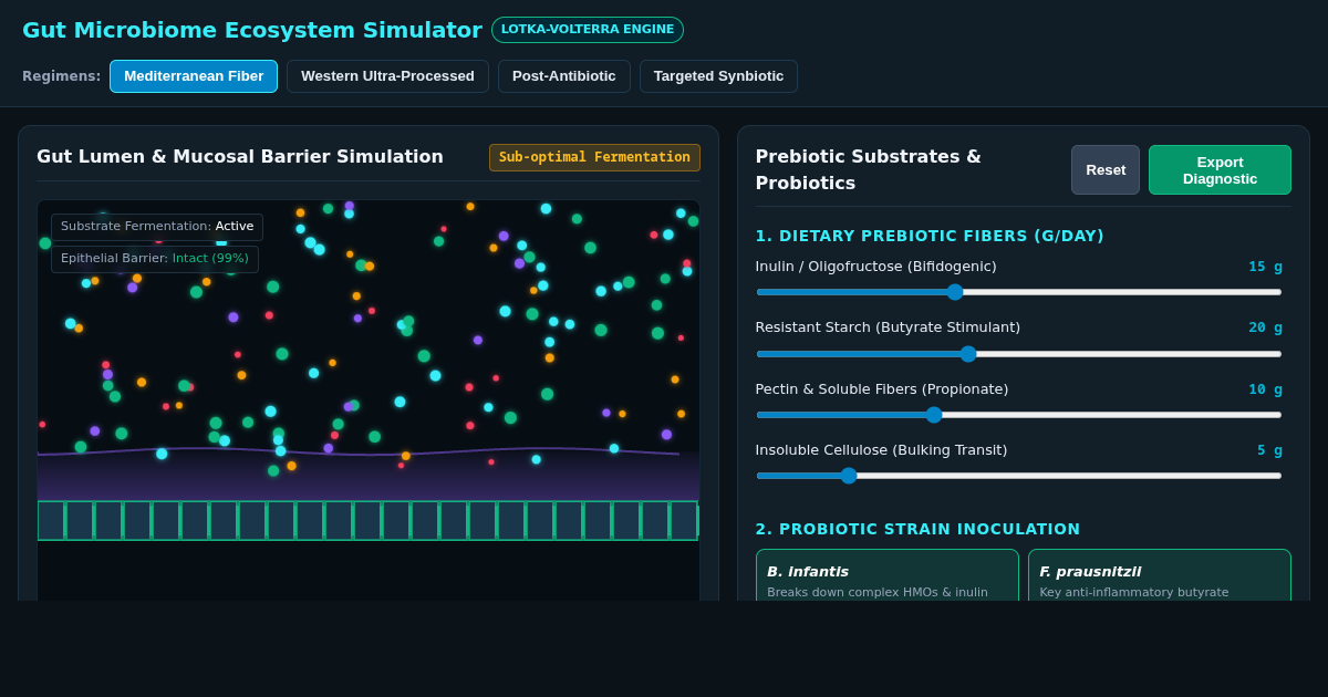 Gut Microbiome Diversity & Probiotic Response Simulator preview