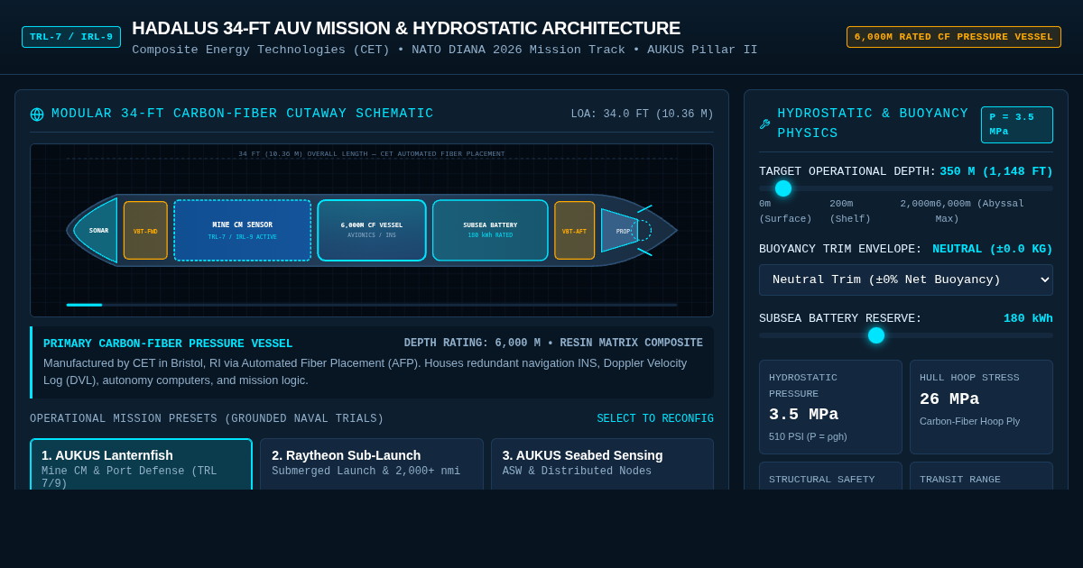 HADALUS Subsea Architecture & Mission Configurator | CET Engineering Tool preview
