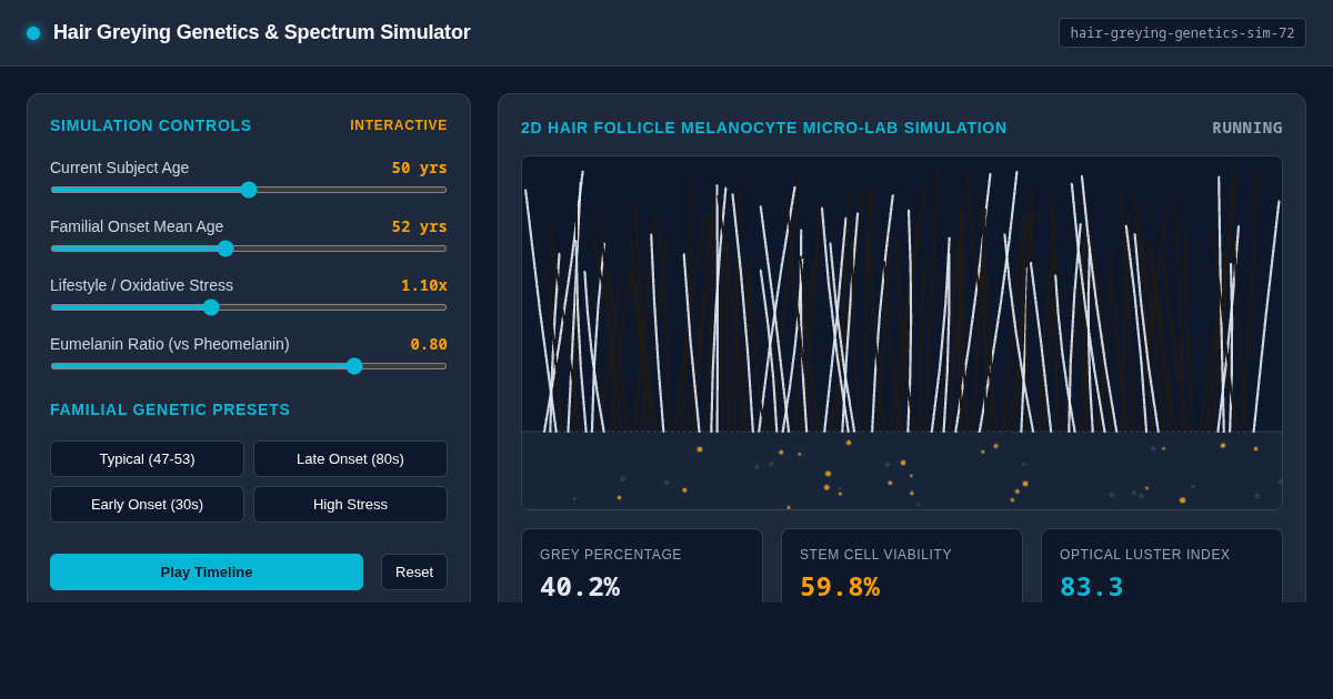 Hair Greying Probability & Tone Spectrum Simulator preview