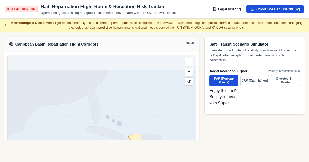 Haiti Repatriation Flight Route & Reception Risk Tracker preview