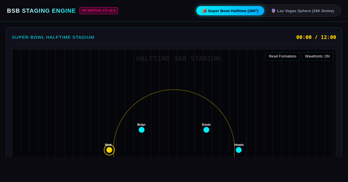 BSB Halftime & Sphere Audio-Visual Staging Engine preview