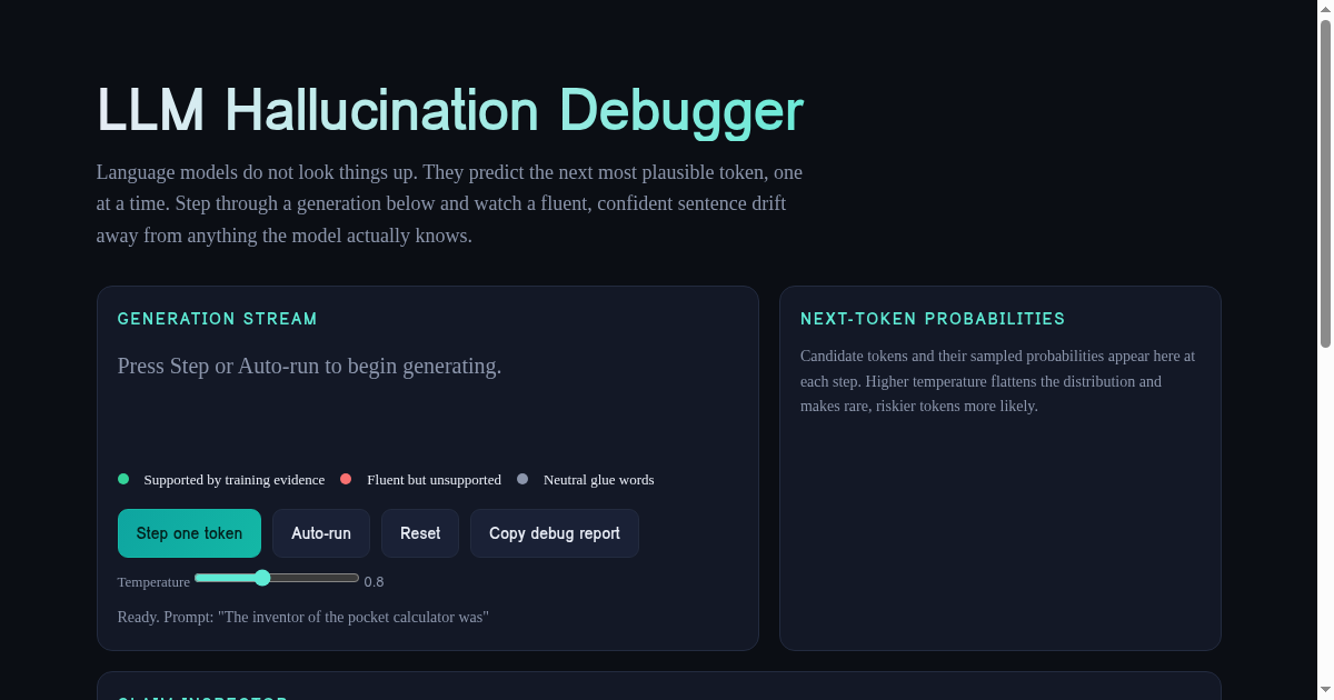 LLM Hallucination Debugger - Why Fluent Text Isn't Always True preview