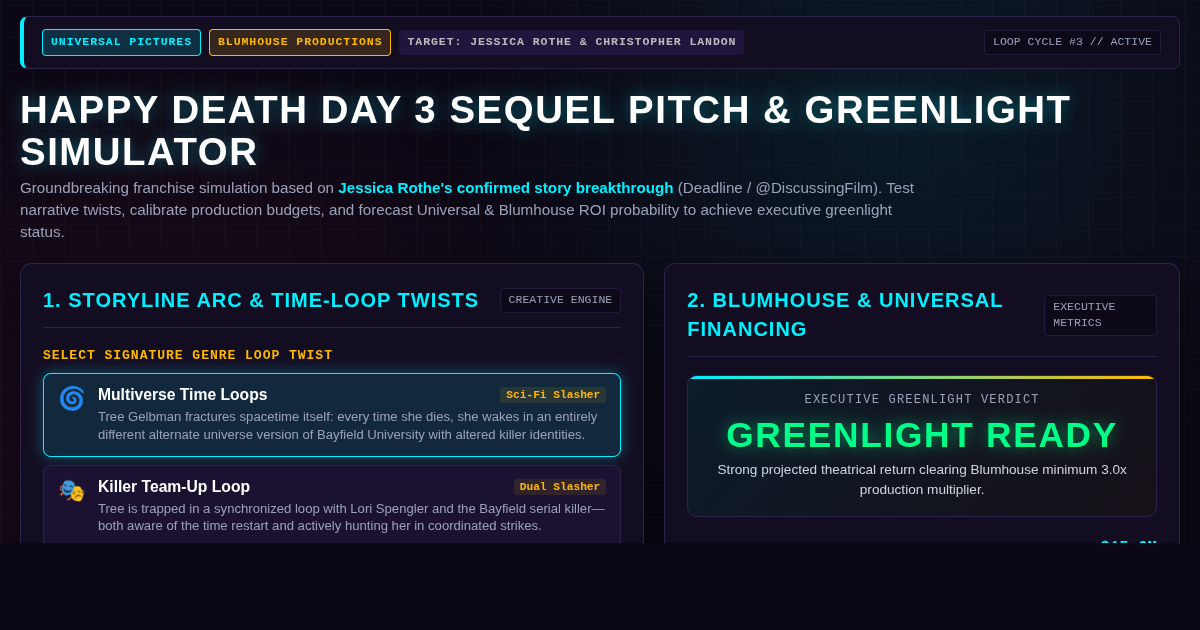 Happy Death Day 3: Sequel Pitch & Greenlight Simulator preview