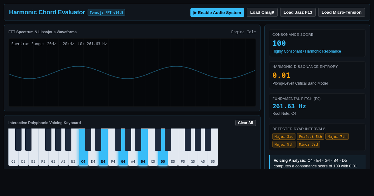 Harmonic Chord & Polyphony Tension Visualizer preview