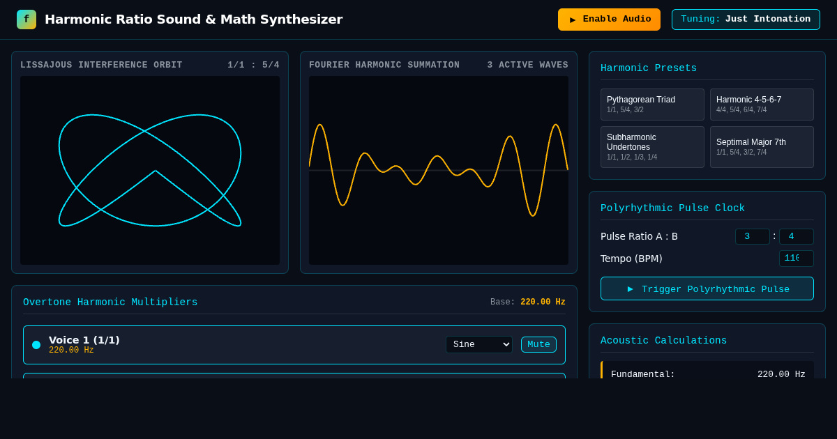 Harmonic Ratio Sound & Math Synthesizer preview