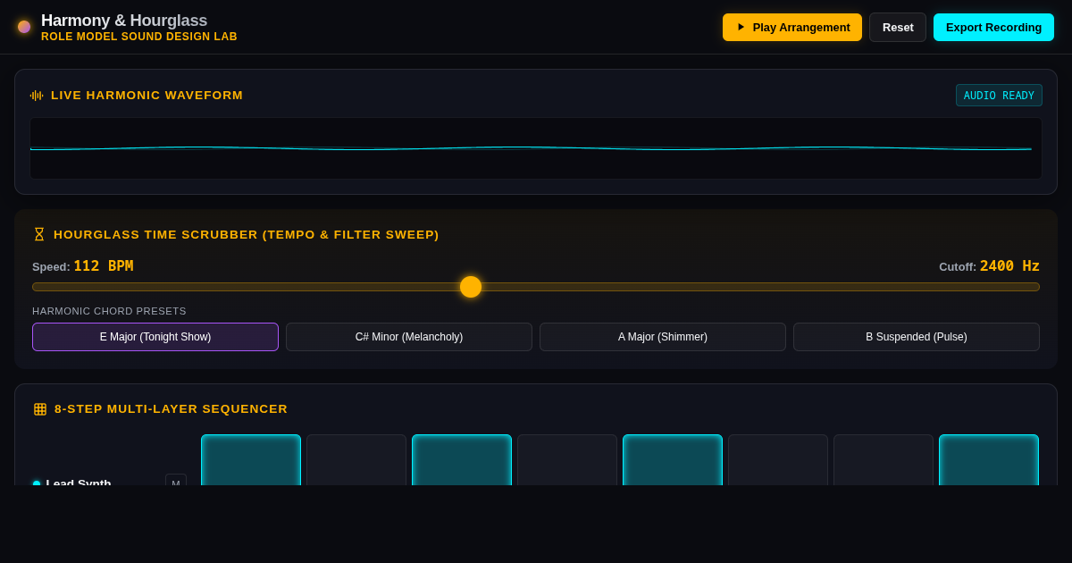 Harmony & Hourglass Interactive Music Composer preview