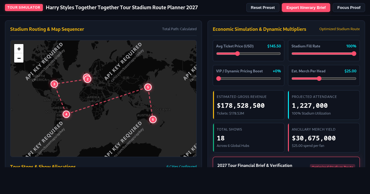 Harry Styles Together Together Tour Stadium Route Planner 2027 preview