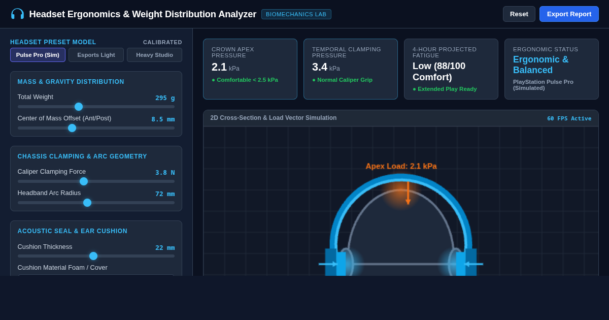 Headset Ergonomics & Weight Distribution Analyzer preview