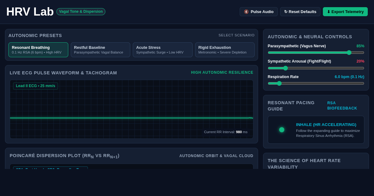Heart Rate Variability Lab: Autonomic Tone & Beat Dispersion Explorer preview
