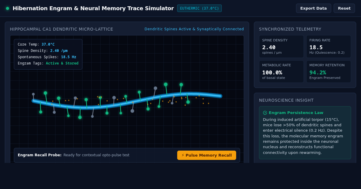 Hibernation Engram & Memory Trace Simulator preview