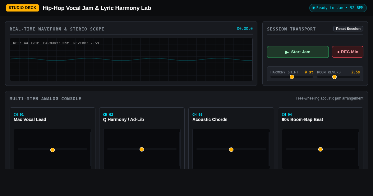 Hip-Hop Vocal Jam & Lyric Harmony Lab preview
