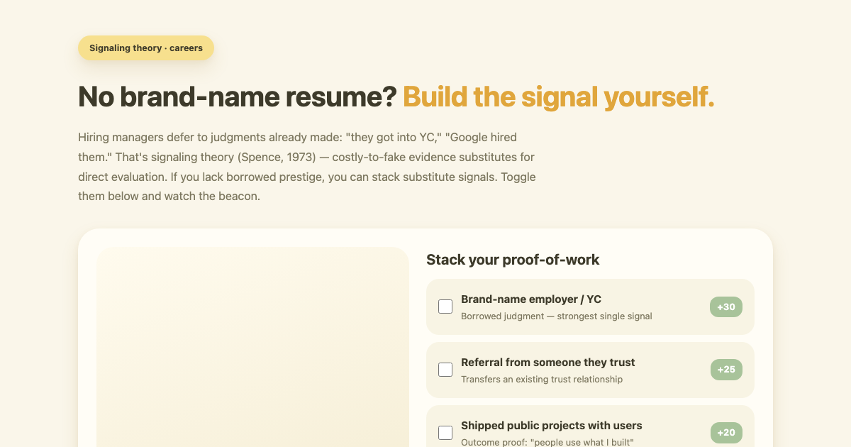 Hiring Signals: Get Trusted Without a Big-Name Job preview