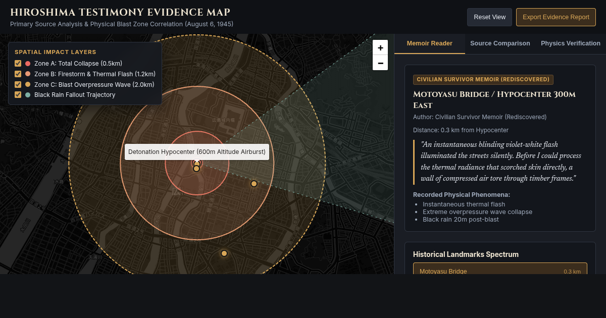 Hiroshima Testimony Evidence Map (August 6, 1945) preview