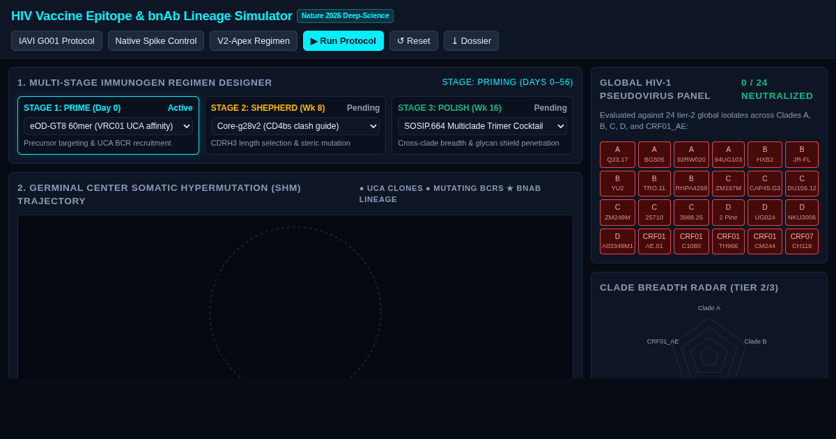 HIV Vaccine Epitope & bnAb Lineage Simulator preview