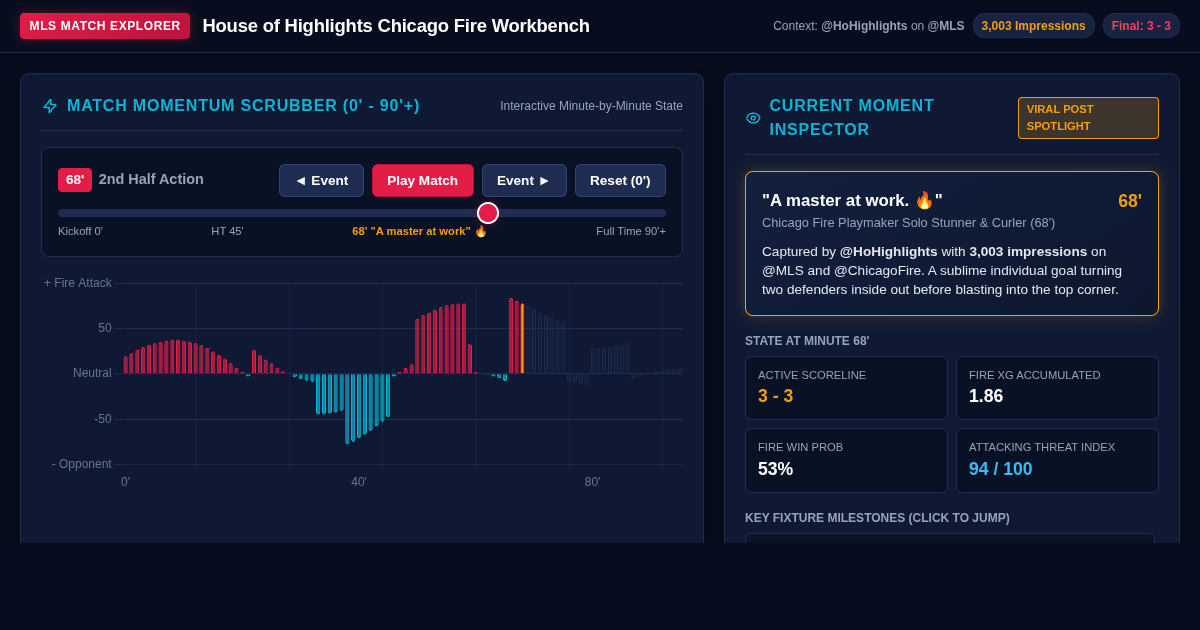 House of Highlights MLS Chicago Fire Match Context Explorer preview