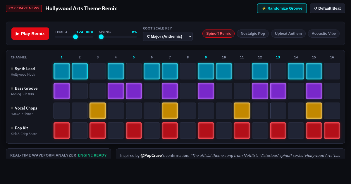 Hollywood Arts Theme Song Synthesizer & Remix Workbench preview
