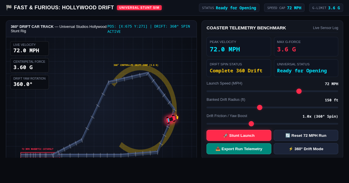 Fast & Furious Hollywood Drift Physics & Coaster Simulator preview