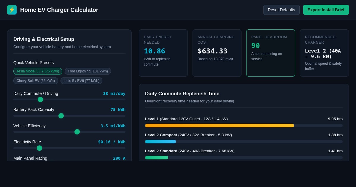 Home EV Charger Compatibility & Install Calculator preview