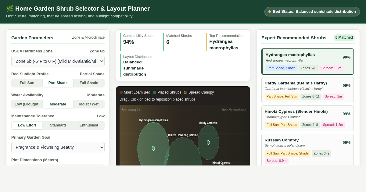Home Garden Shrub Selector & Layout Planner preview
