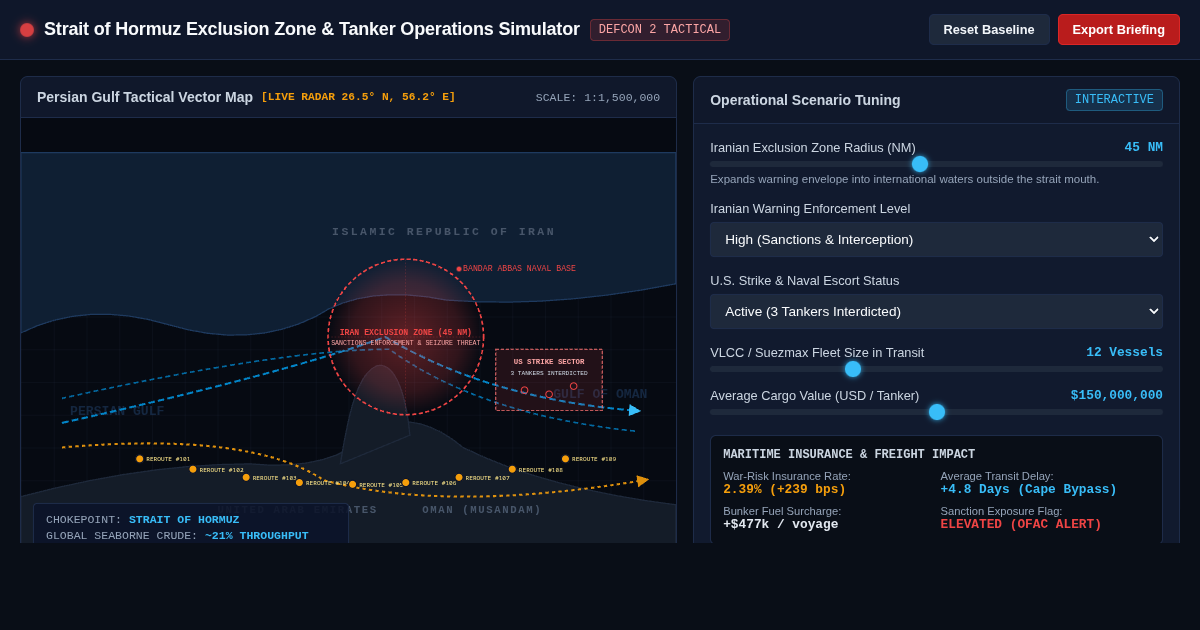 Strait of Hormuz Maritime Exclusion Zone & Tanker Operations Simulator preview