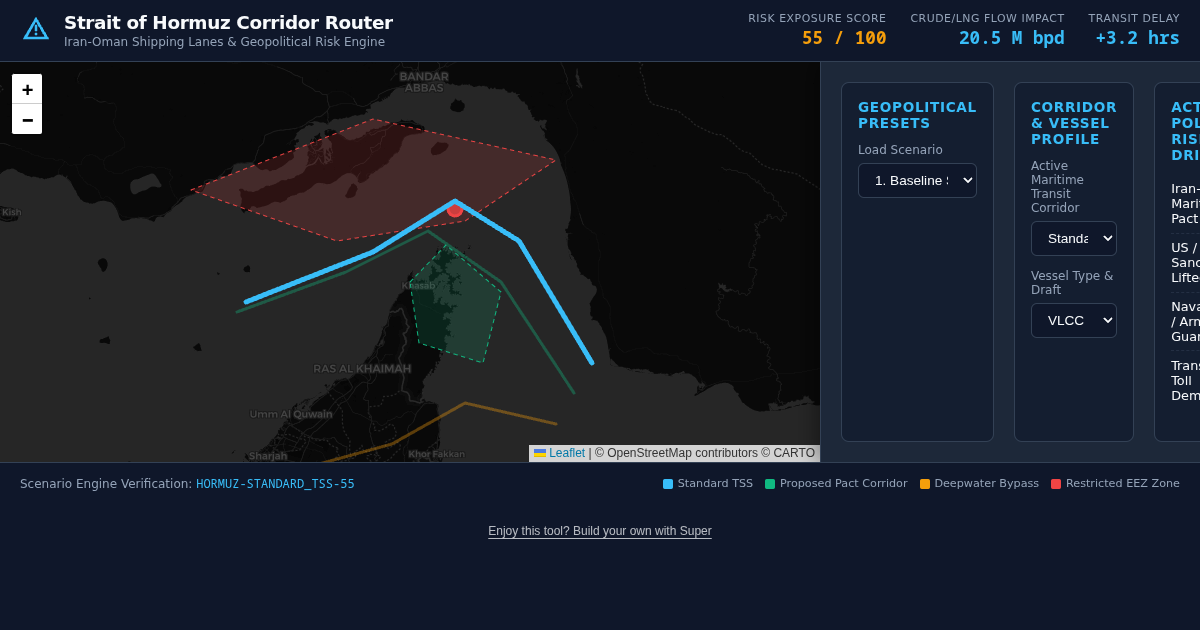 Strait of Hormuz Shipping Lane & Geopolitical Transit Simulator preview