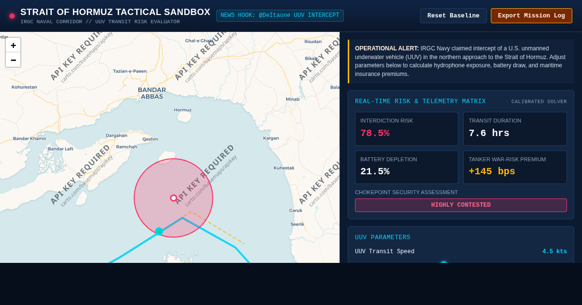 Strait of Hormuz Maritime Security & Submarine Interception Tactical Sandbox preview