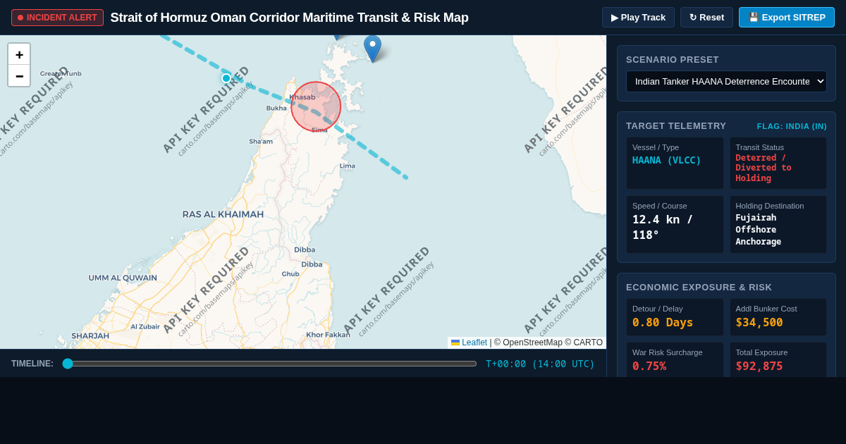 Strait of Hormuz Oman Corridor Maritime Transit & Risk Map preview