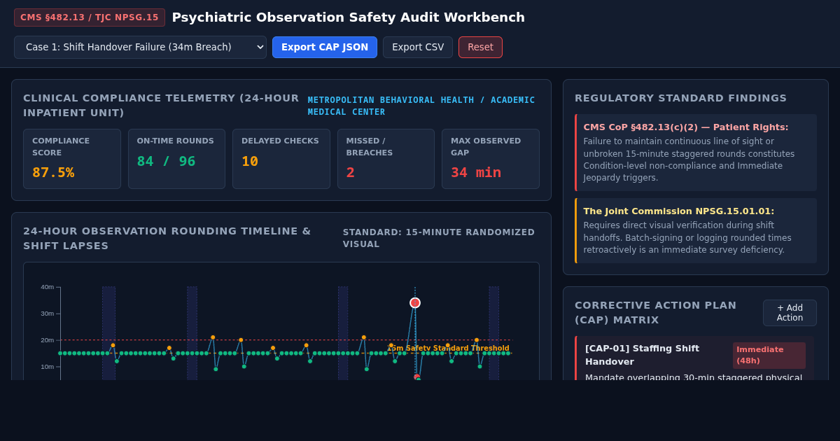 Inpatient Behavioral Health Safety Compliance Audit Workbench preview