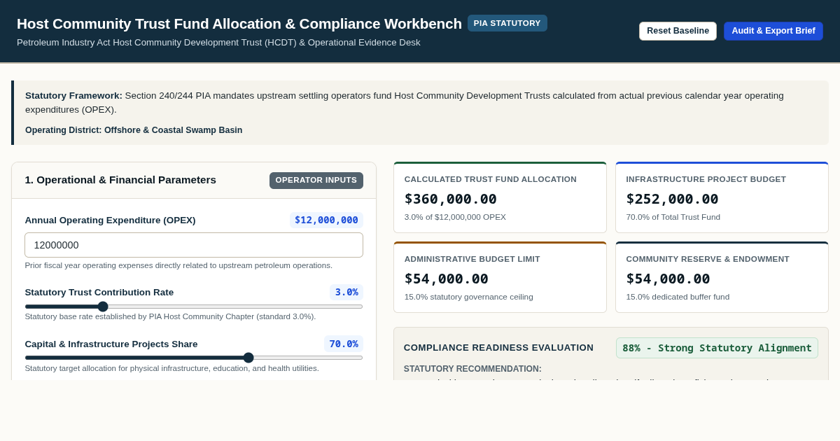 Host Community Trust Fund Allocation & Compliance Workbench preview