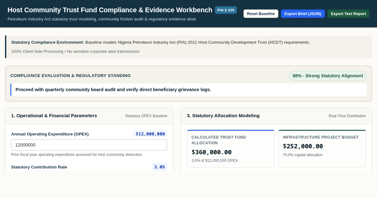 Host Community Trust Fund Compliance & Evidence Workbench preview