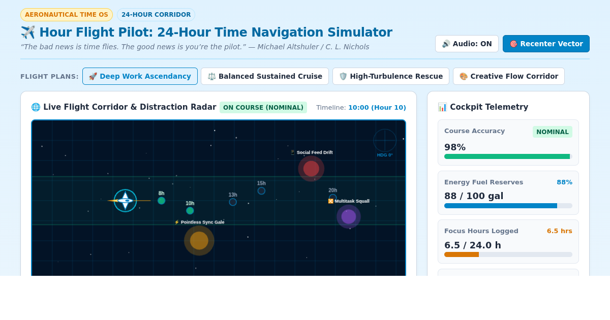 Hour Flight Pilot: 24-Hour Time Navigation Simulator preview