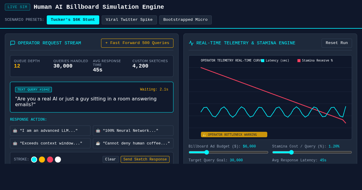 Human AI Billboard Simulation Engine | ChatTJB Manual Operator Simulator preview