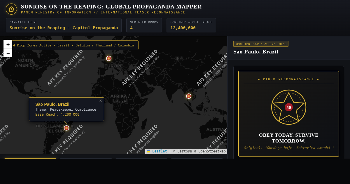The Hunger Games: Sunrise on the Reaping — Global Propaganda Mapper preview