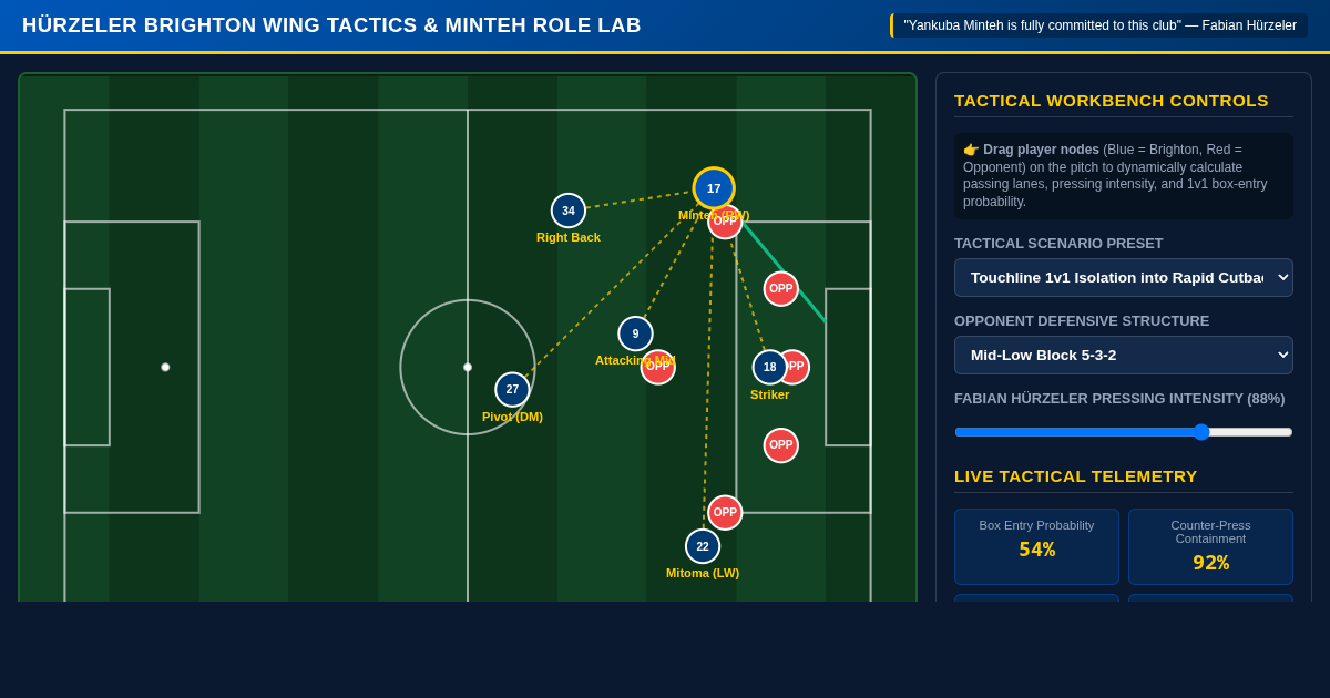 Hürzeler Brighton Wing Tactics & Minteh Role Lab preview