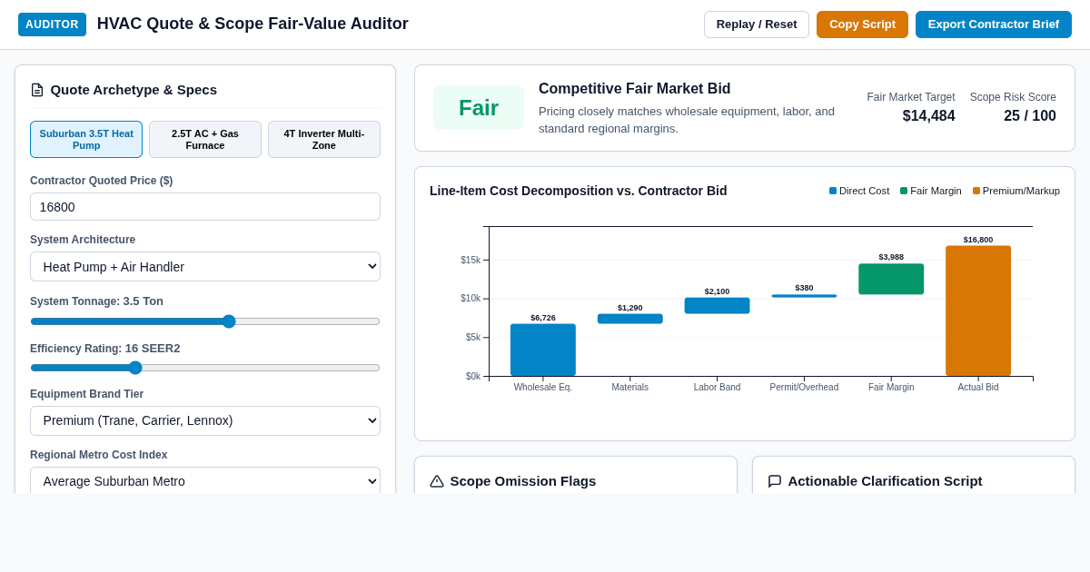 HVAC Quote & Scope Fair-Value Auditor preview