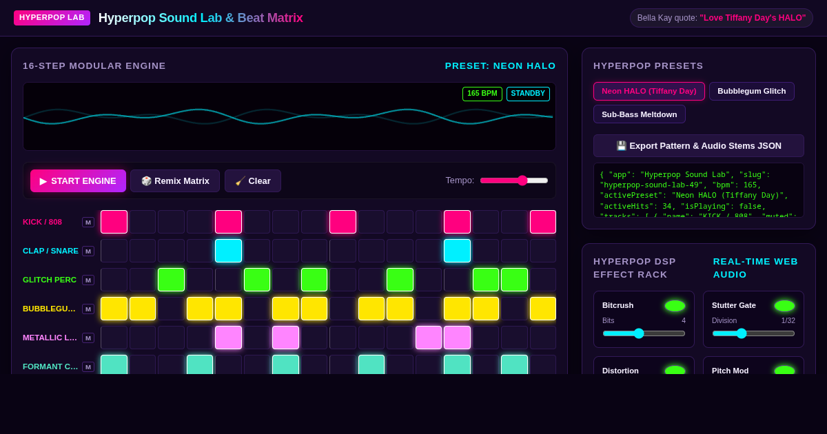 Hyperpop Sound Lab & Beat Matrix | HALO Sonic Deconstructor preview