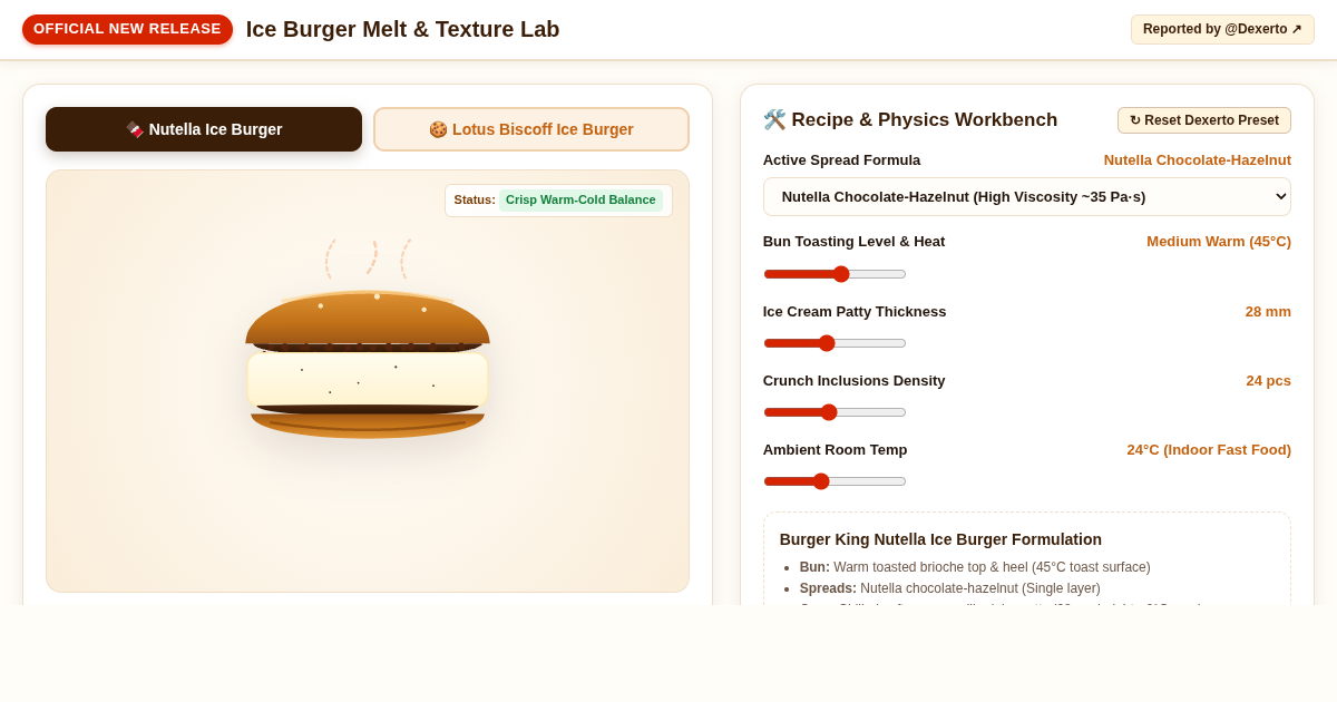 Burger King Ice Cream Burger Lab | Nutella & Biscoff Thermal Simulator preview