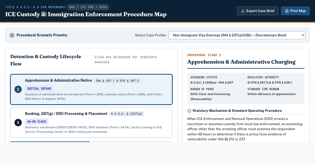 ICE Custody & Immigration Enforcement Procedure Map preview