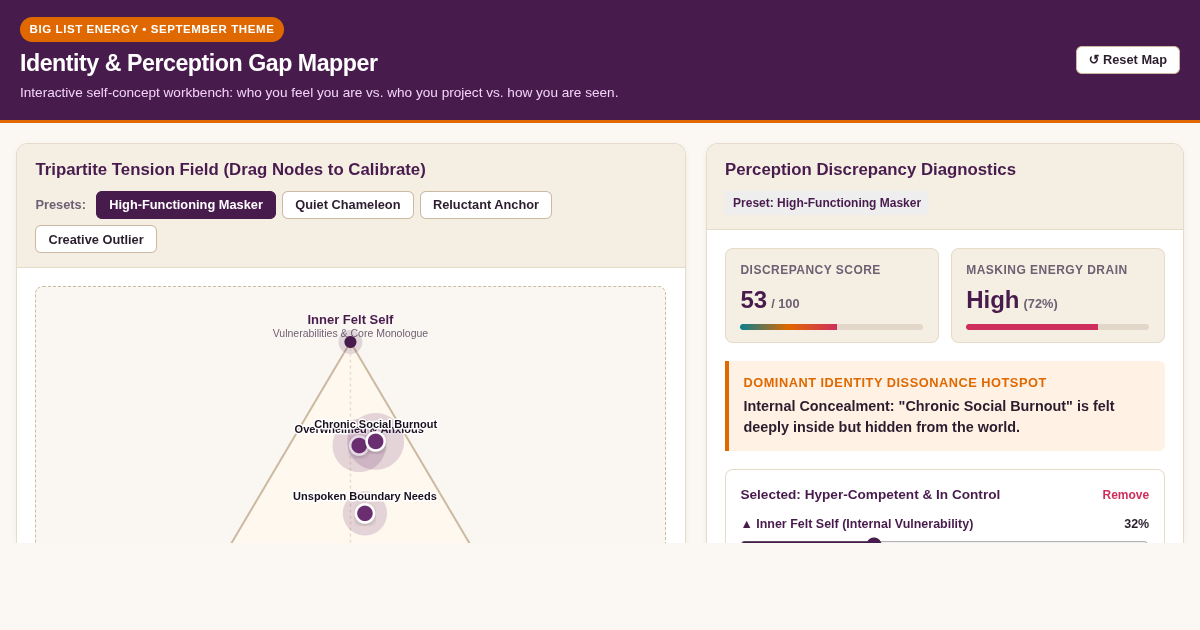 Identity & Perception Gap Mapper | Tripartite Self-Concept Tool preview