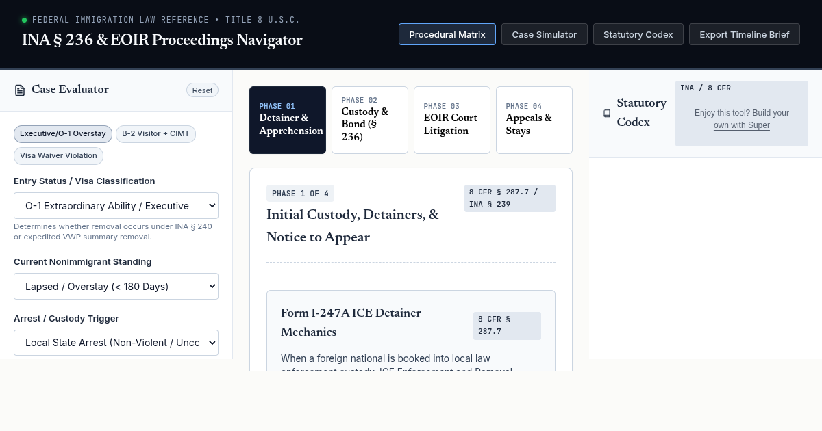 INA § 236 & EOIR Proceedings Navigator | ICE Custody & Detainer Mechanics preview